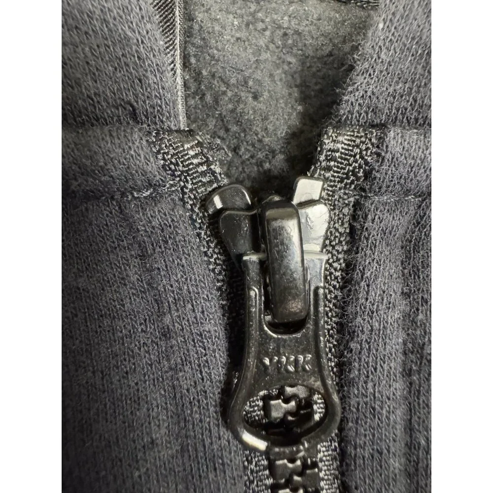 North Face Hoodie Mens Medium Black Spell Out Graphic Full Zip - Picture 12 of 16